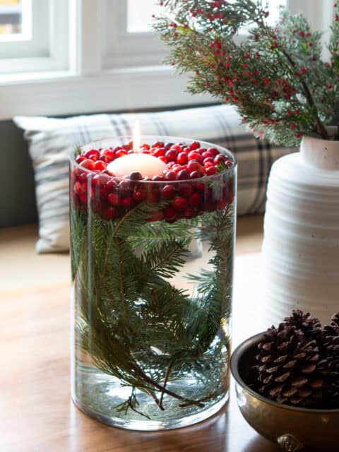 how to make a cranberry christmas centerpiece for your holiday table