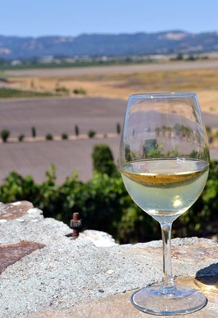 Wine at the vineyard in Sonoma