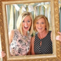 Bridget poses with her mom at the bridal shower.