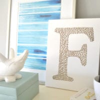 DIY thumb tack art on table