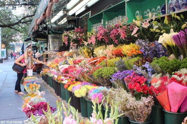 This NYC flower market is colorful.