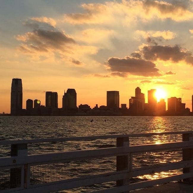 The NYC skyline at sunset is gorgeous.