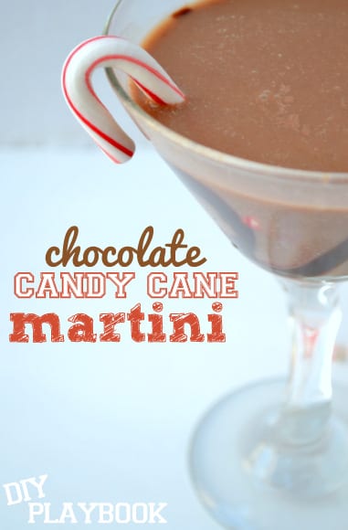 These chocolate candy cane martinis are a sweet festive treat!