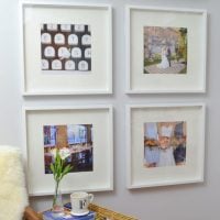 The frames hung behind the reading area
