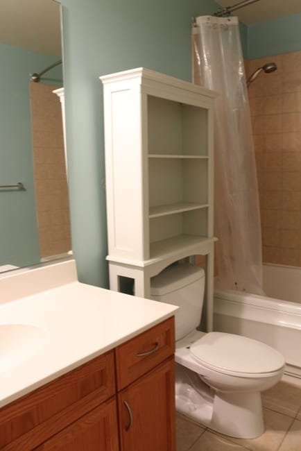 Here's the bathroom before we were able to make it over. 