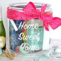 This sweet mason jar filled with goodies is a great housewarming gift.