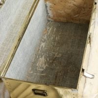 Vintage trunk on the inside - before refinishing,