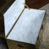 I used marble contact paper on the inside of the trunk and it looks great!