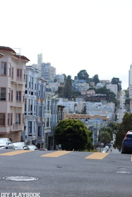 The many hills of San Francisco, California are a pretty sight to see.