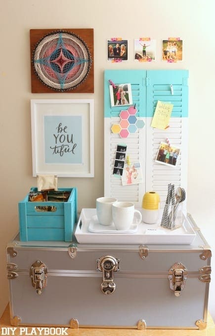 Adding fun decorations to the dorm room give it a personalized touch.