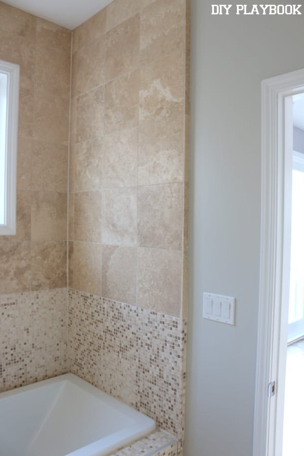 We picked this gray for the bathroom