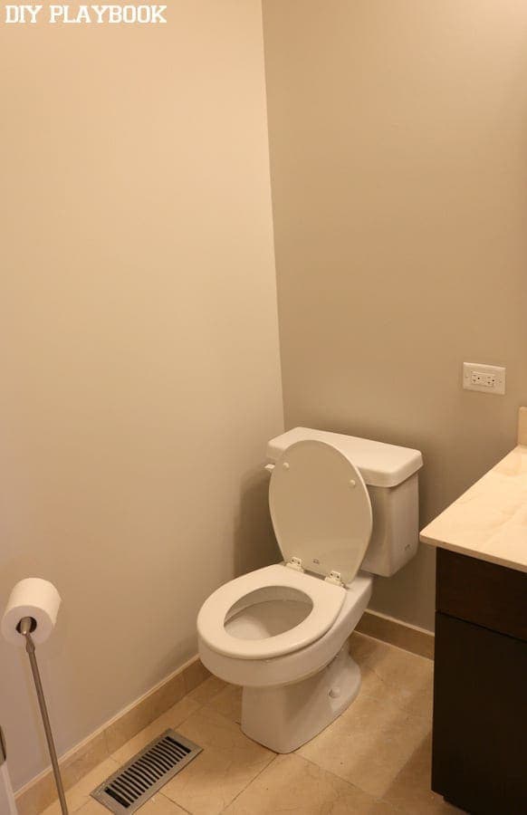 We picked this gray for the bathroom