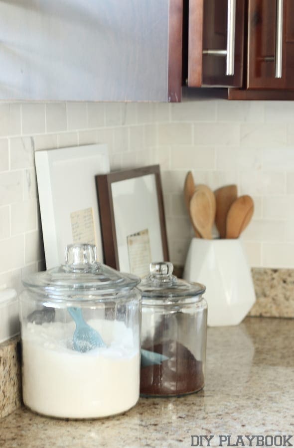 Framed Recipe Cards as Kitchen Decor