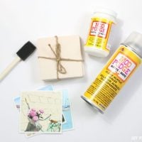 Supplies you need to make DIY drink coasters.