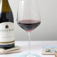 DIY Drink Coaster with Wine Glass and Wine Bottle.