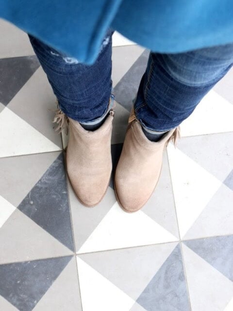 geometric tile floor at the pier