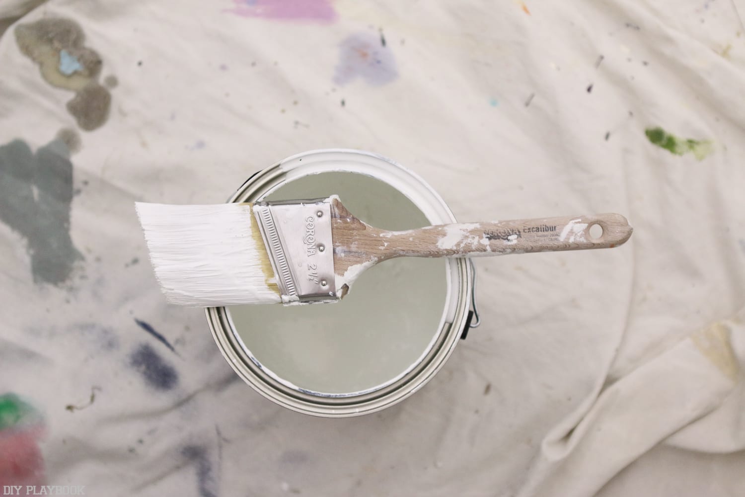We went with Behr's Falling Snow for this project. I love the crisp white color and it worked well with the trim. 