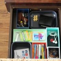 This organized drawer has a place for every item.