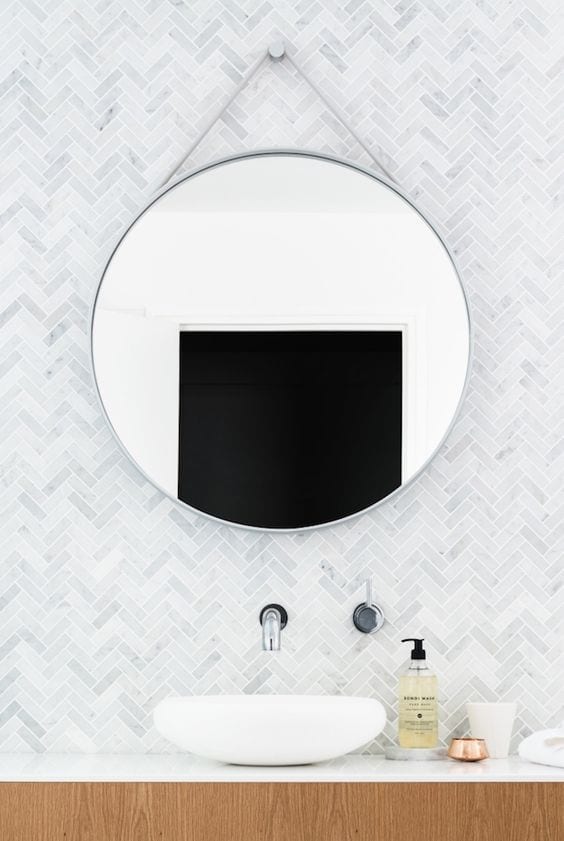 The Gameplan: Round Mirror in the Bathroom