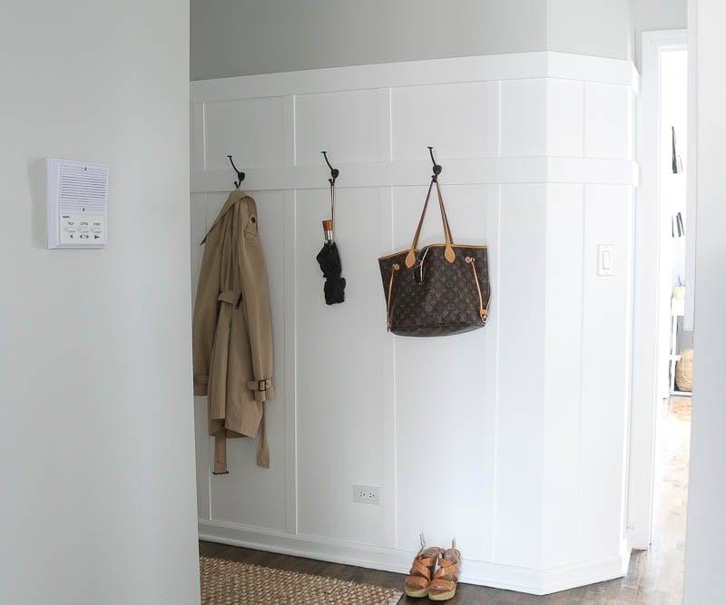 Board and batten adds so much visual interest and impact to an otherwise plain hallway. 
