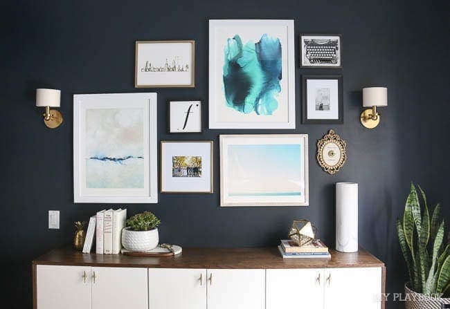 Minted is our go-to shop for framed art. The pieces on this bedroom gallery wall came from Minted/.