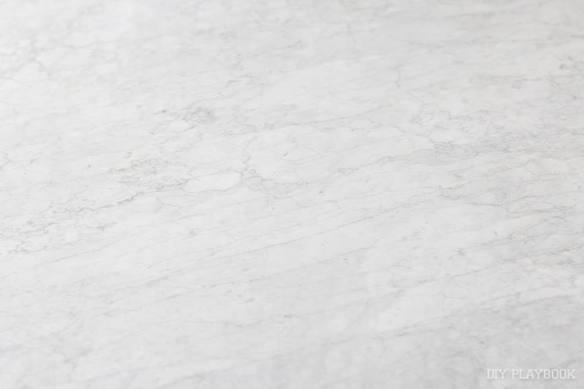Our marble table, up close