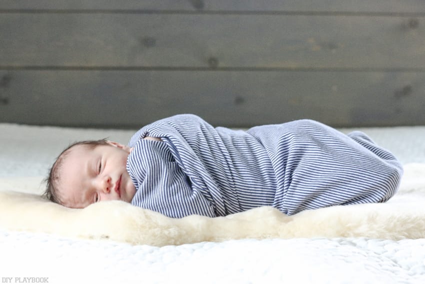 Swaddled and sleeping, babies take great photos.