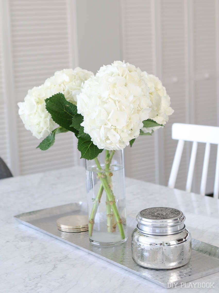 hydrangea flowers for the dining room table