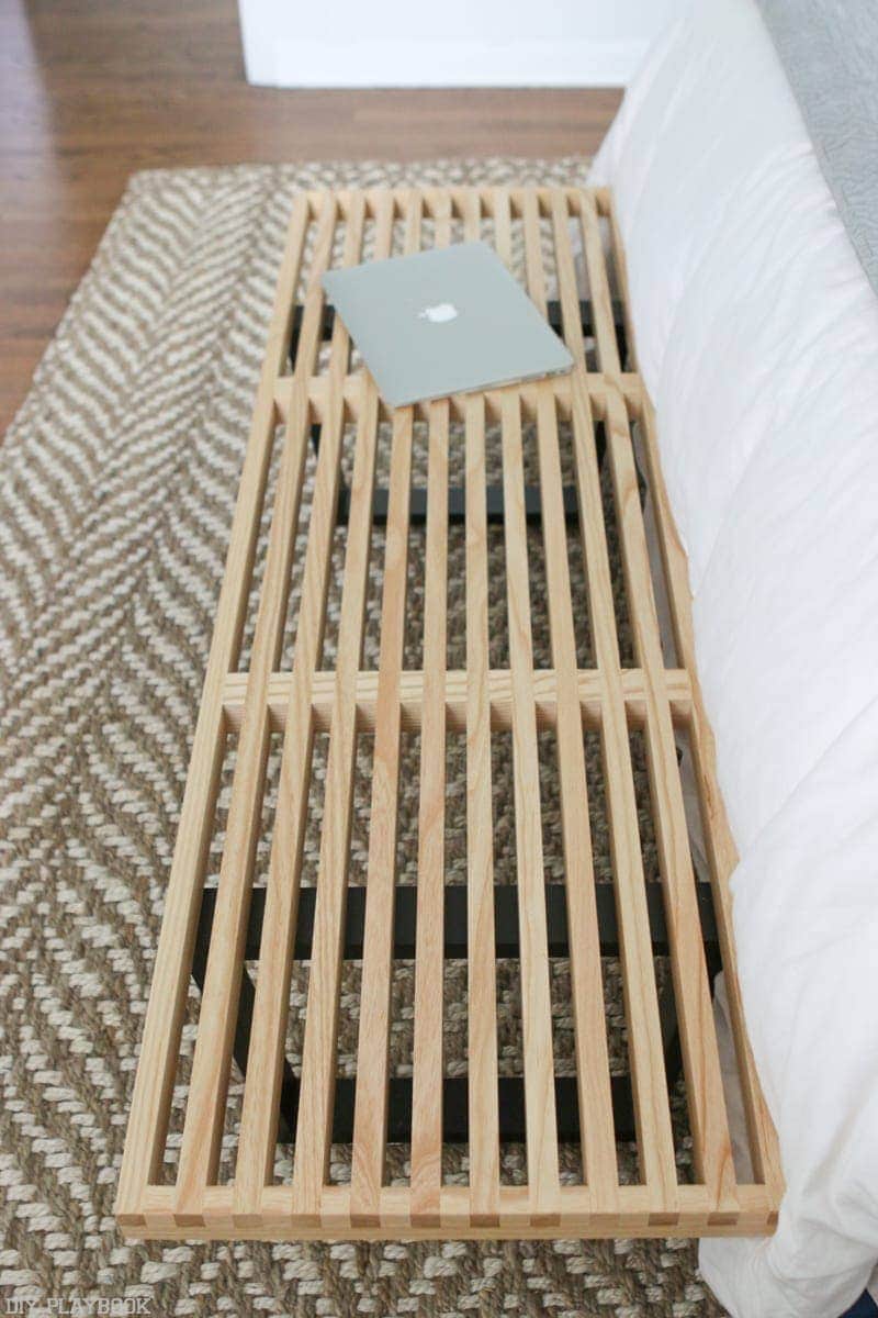 Mid Century Modern-style bench.