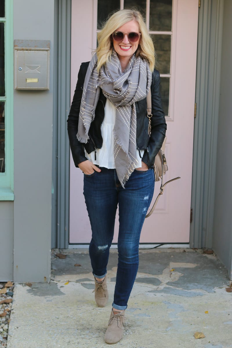 Bridget rocks her TOMS booties all day at work - on her feet!