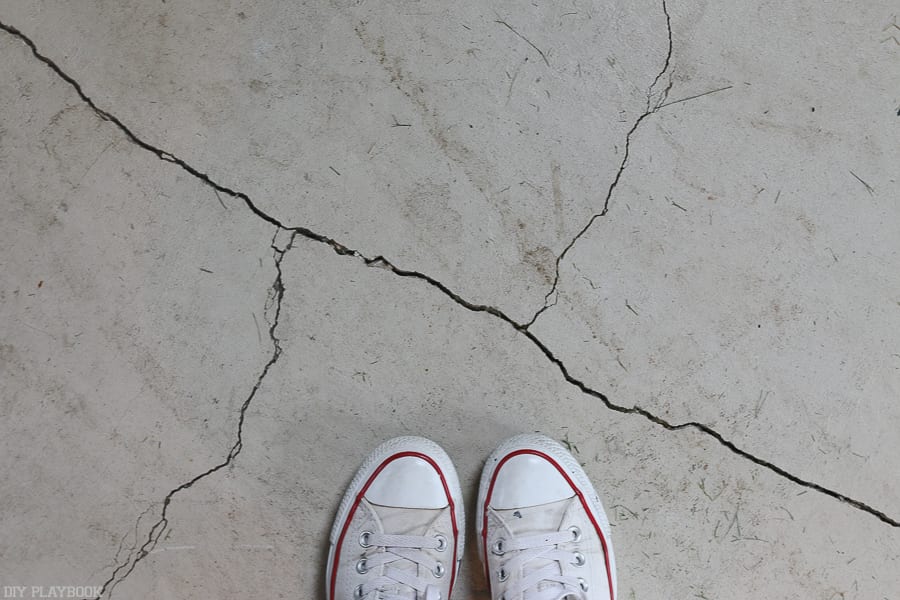 This is just one example of the giant cracks in our current garage floor. 