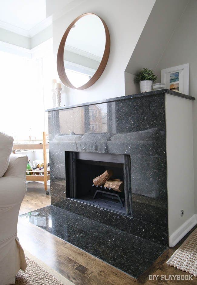 The fireplace- after
