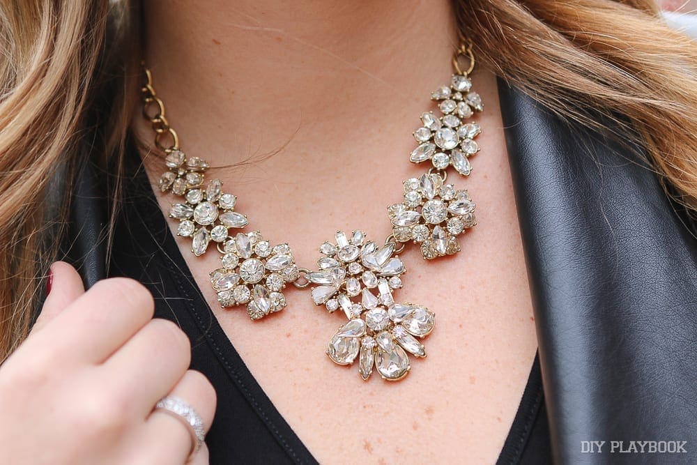 Sparkly statement necklace for work.