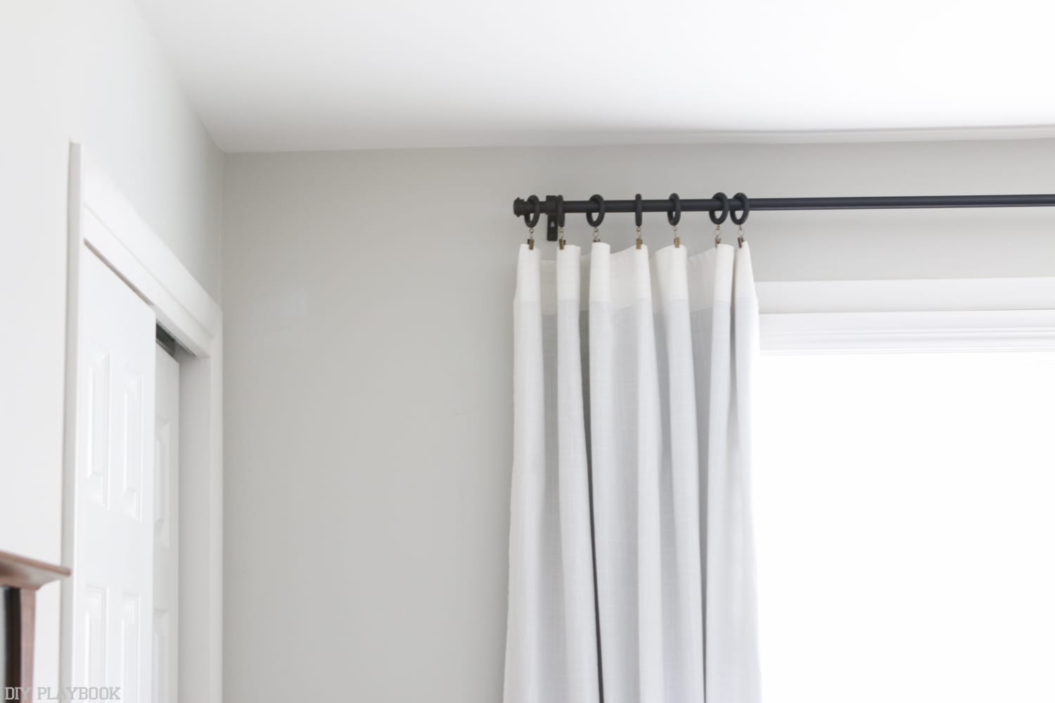 Rookie mistake- be sure to hang the rod well above the window