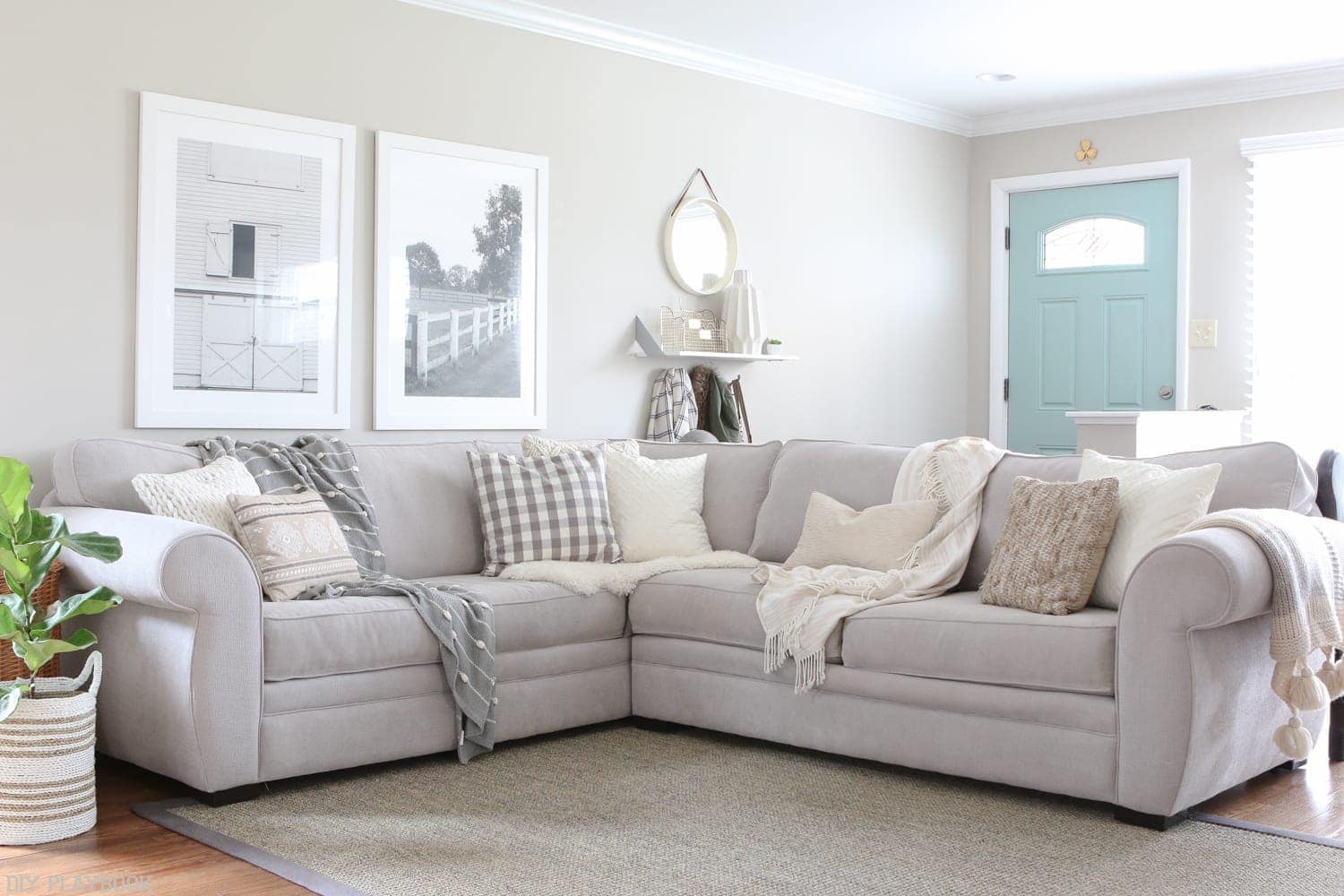 I turned to Bridget for her advice on how to style my new gray couch