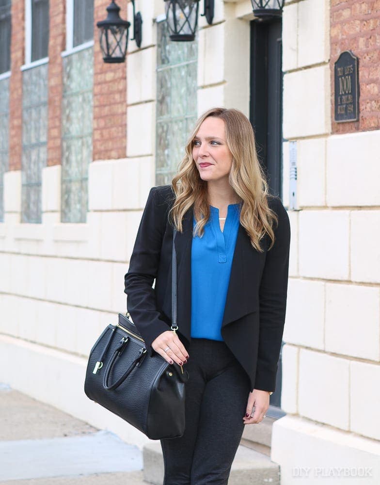 Casey's business casual office gives her a lot of flexibility with her looks.