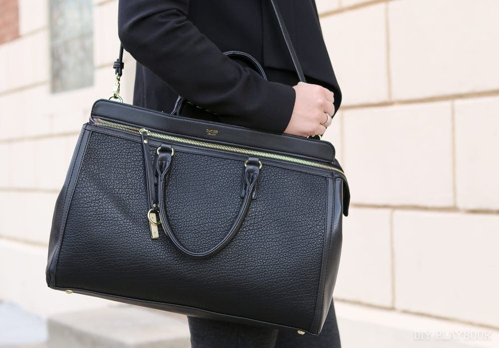 A large, structured bag is the a must have accessory. Hold all your key items in a chic looking piece.