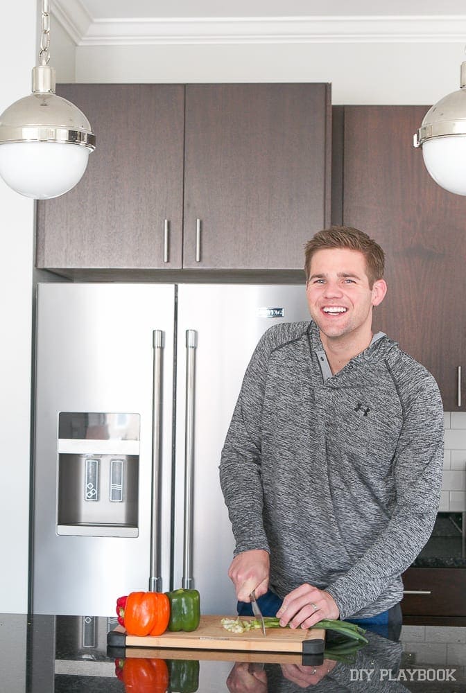Handsome Finn is the master of this kitchen, especially when it comes to organizing the refrigerator!