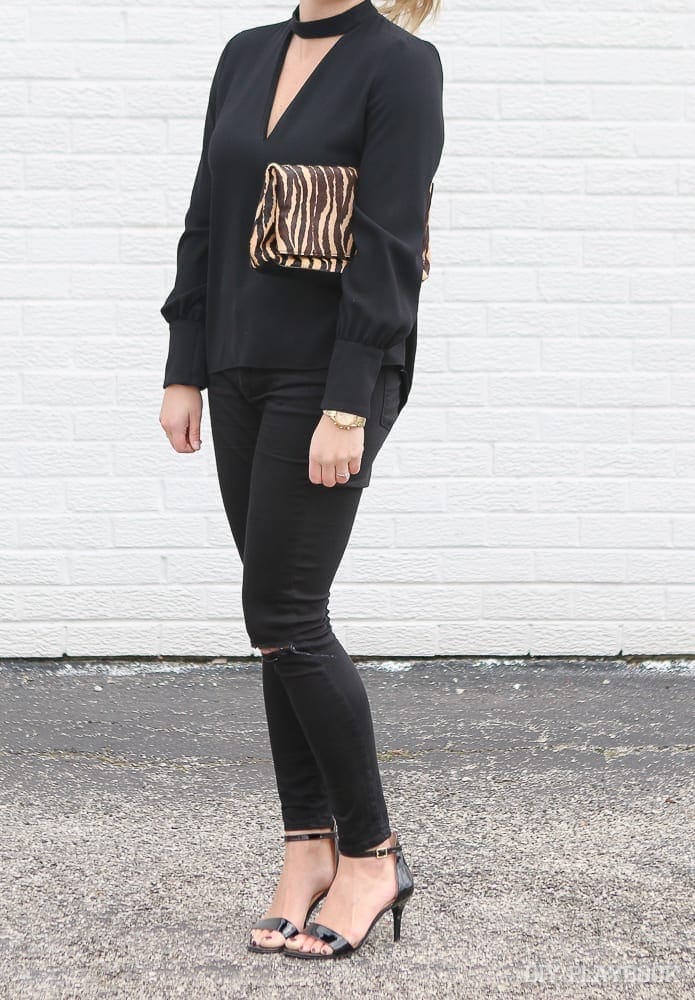 A Night Out – All Black with Leopard Print