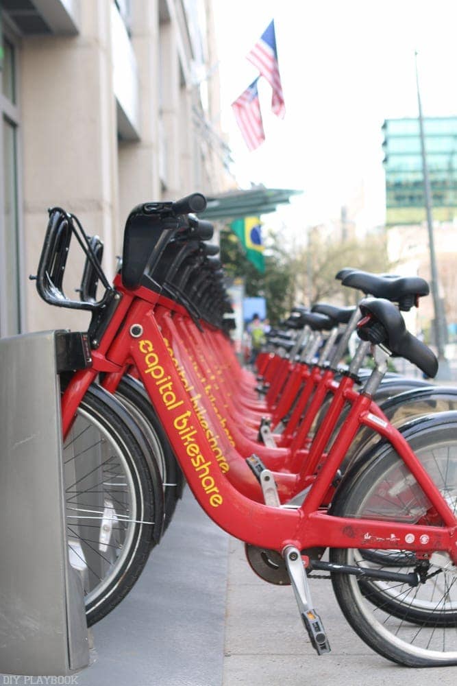 Bikes are available for rent all around Washington, DC.