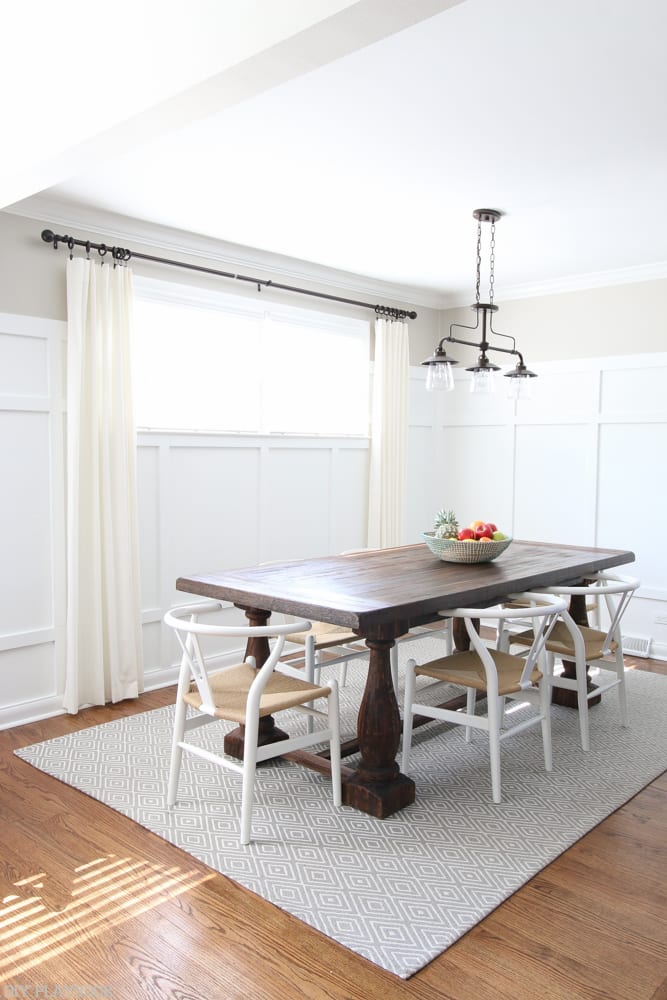 Wood dining room table