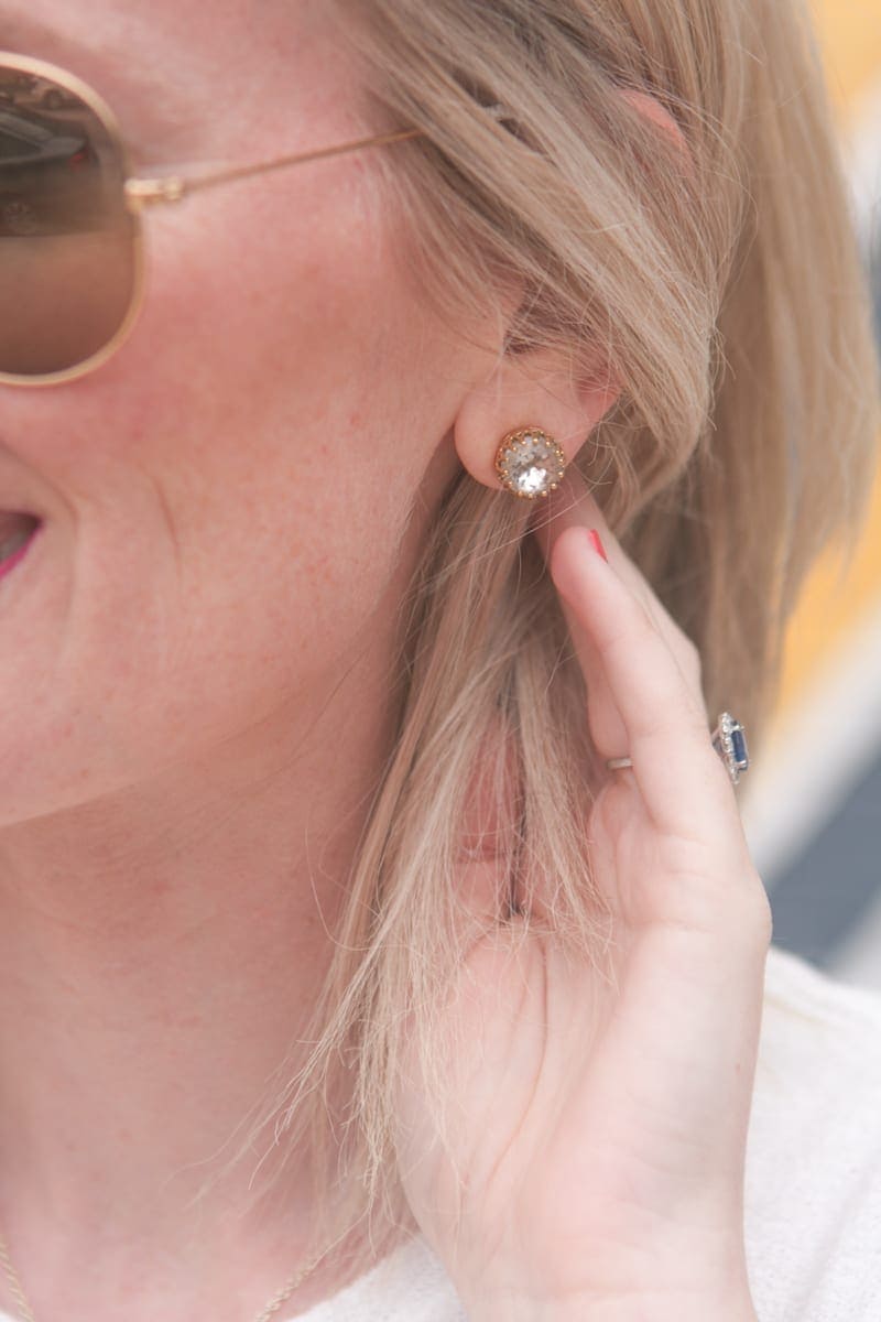 Simple stud earrings- nothing too fancy, but just enough to make me feel pulled together.