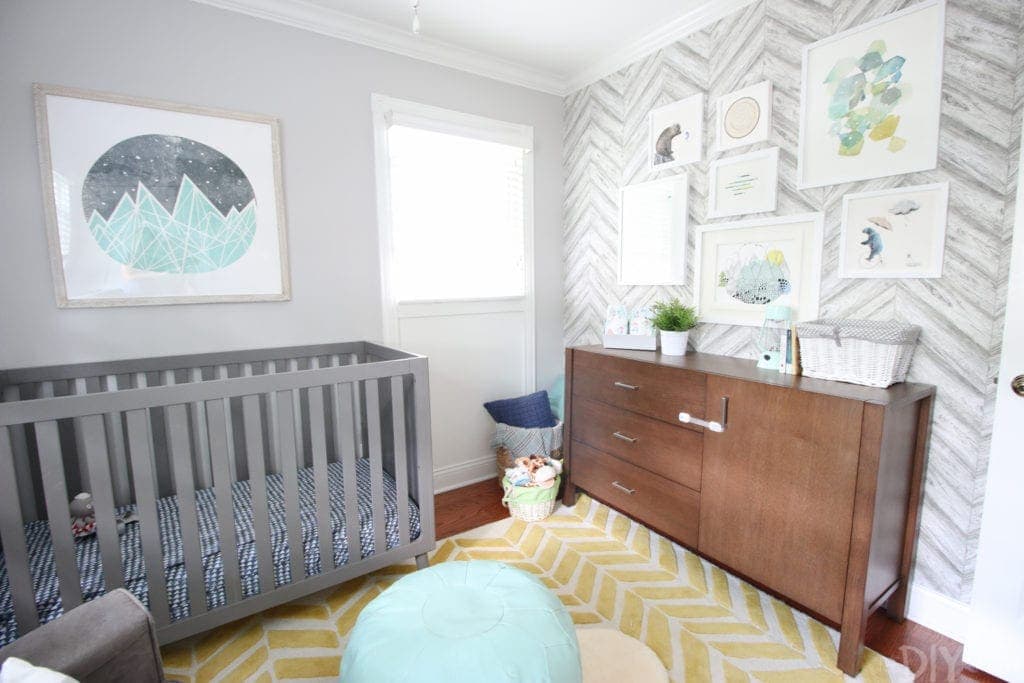 Hang temporary wallpaper in your nursery space