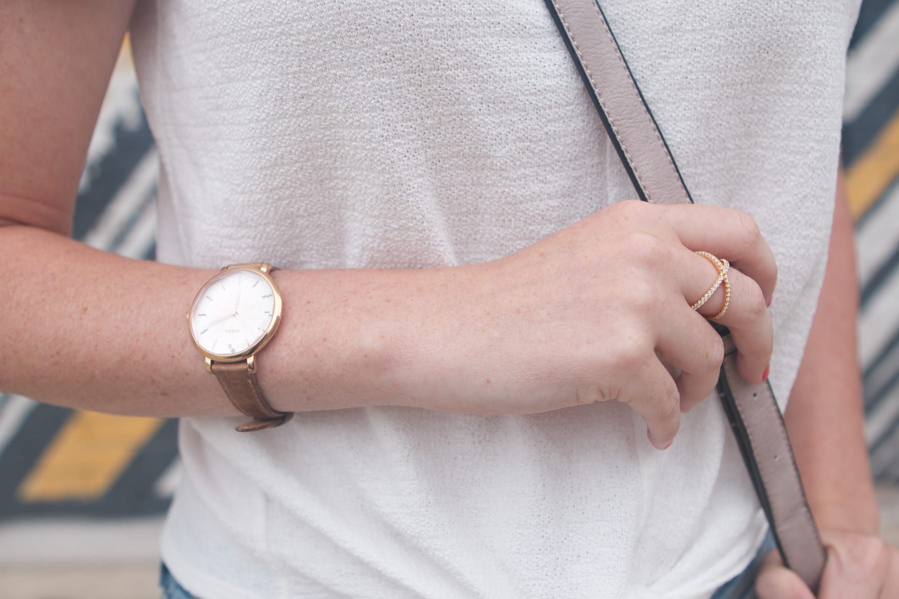 A neutral watch is a must have as well- timeless and elegant.