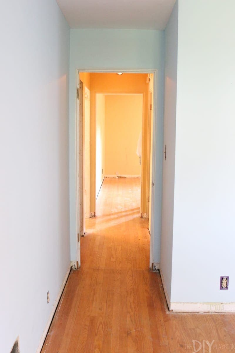 The doors and hallway, before.