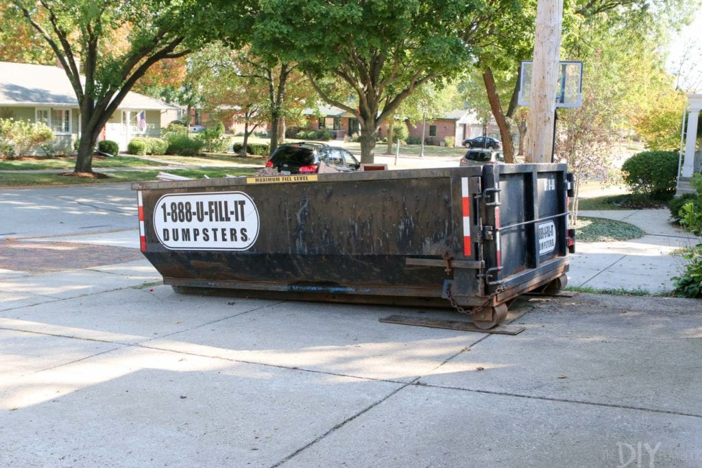 ordering a dumpster for kitchen demo