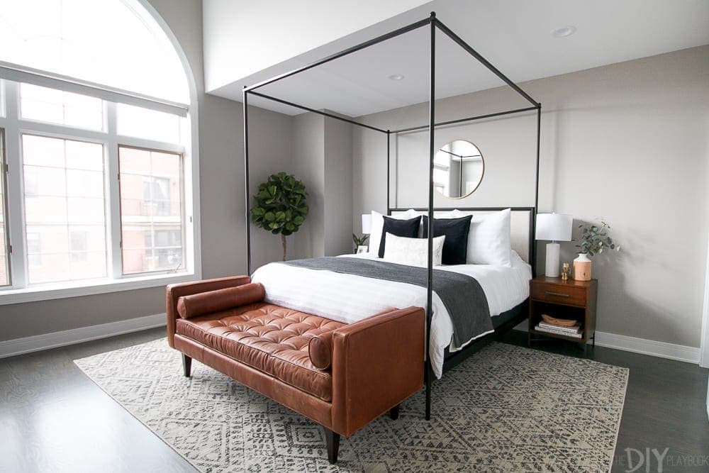 Ryan's master bedroom in his Chicago condo
