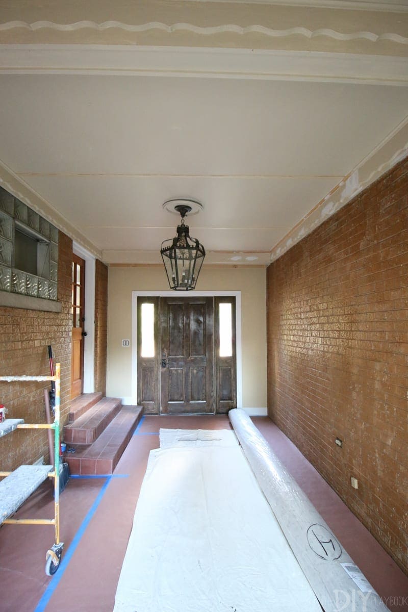 mudroom tile before