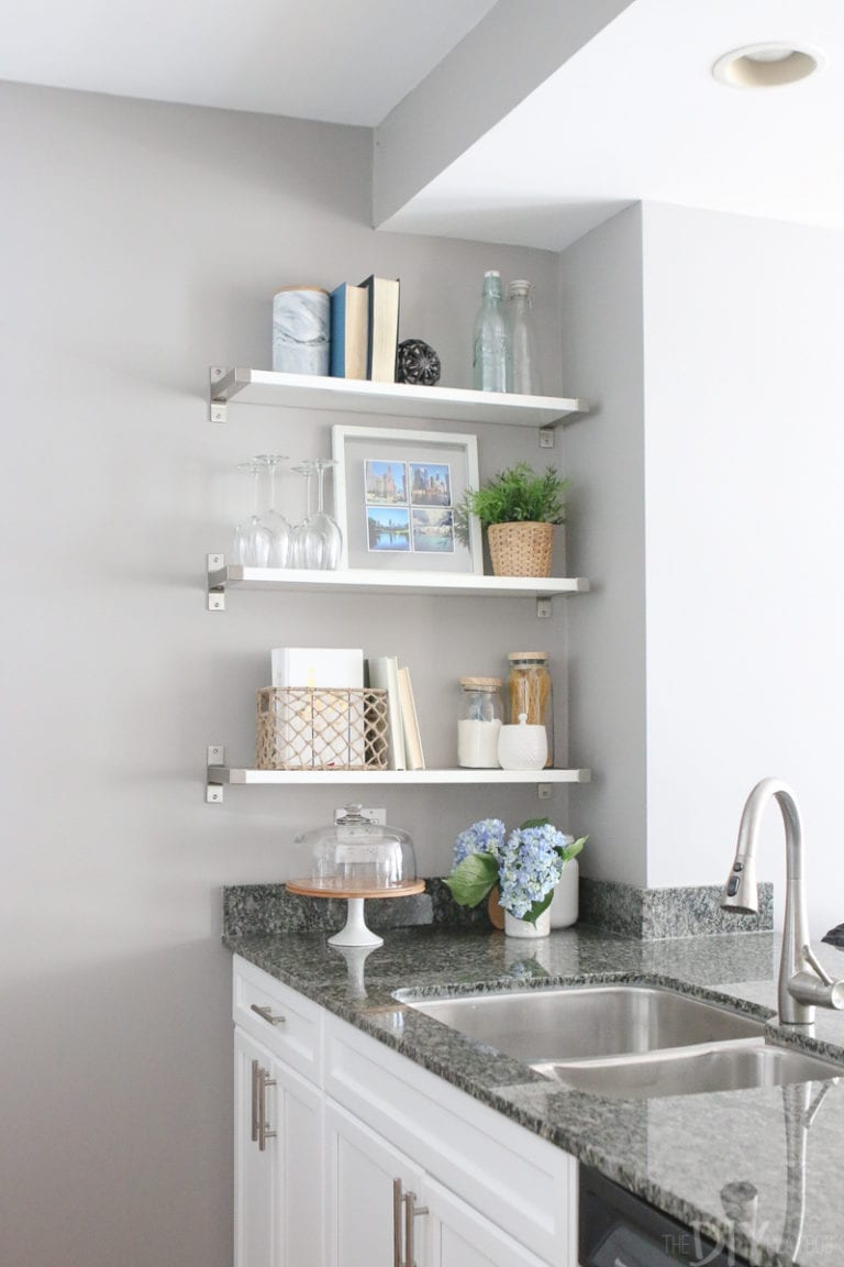 Can you believe these cute white shelves are from IKEA?