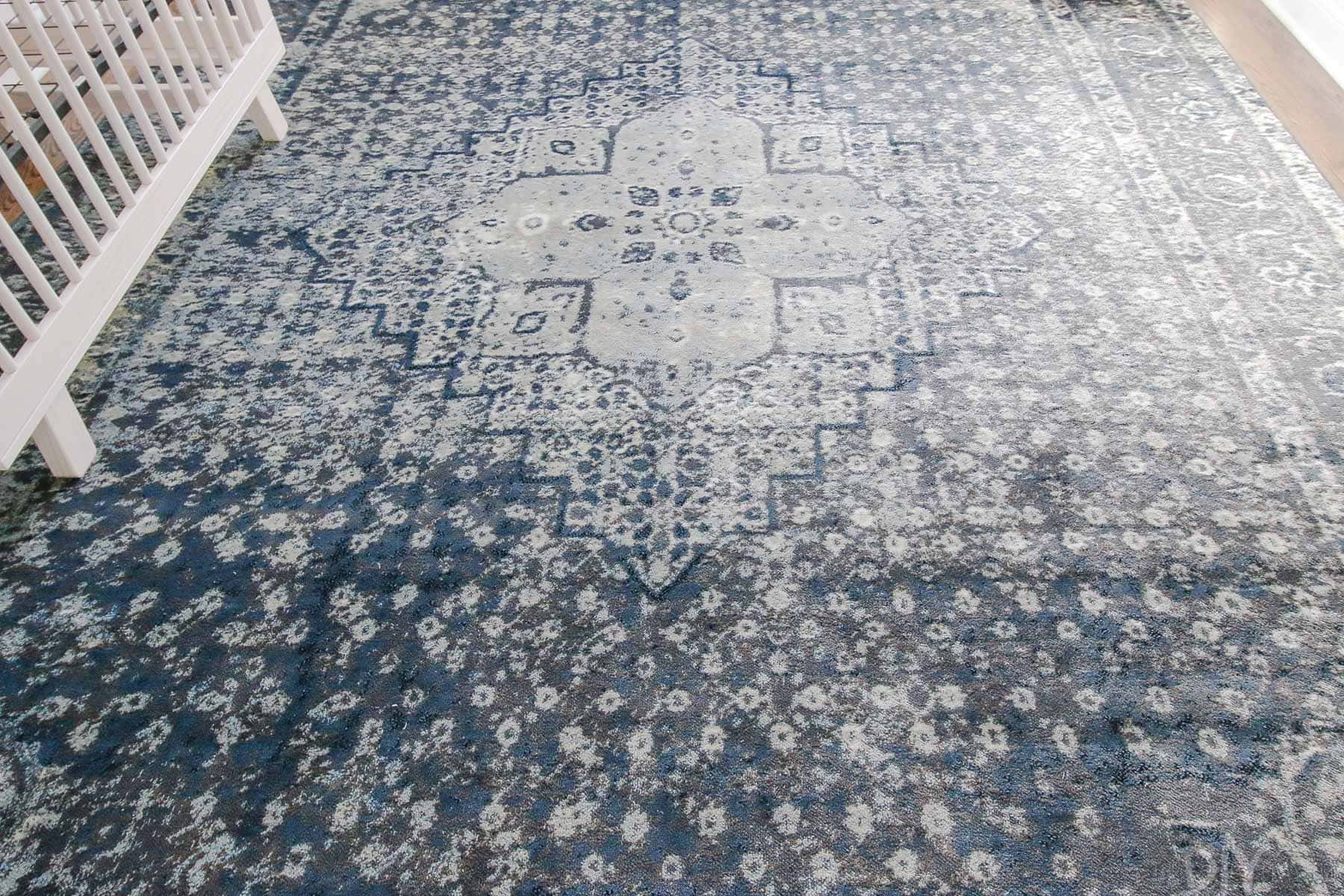 nursery rug in navy